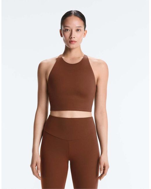 Oysho Brown Comfortlux Strap Tank Top With Cups