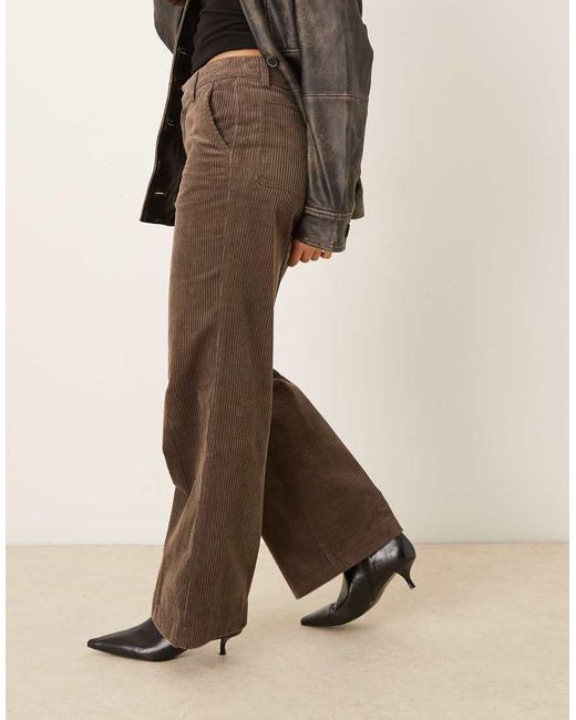 Gina Tricot Natural High Waist Corduroy Trousers
