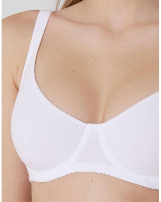 Tezenis White Paris Cotton Balconette Bra