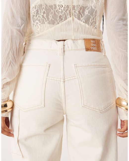 Free People Natural Tinsley baggy High Rise Straight Leg