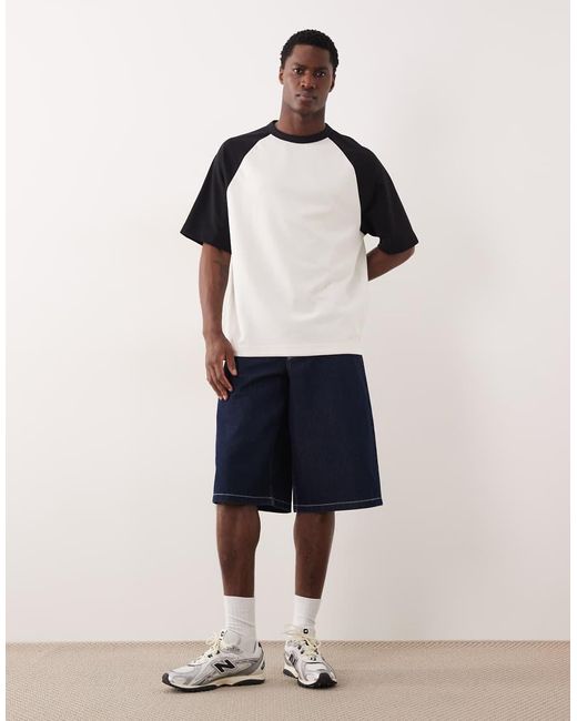 ASOS White Breathemaxtm Heavyweight Oversized T-shirt With Contrast Raglan for men