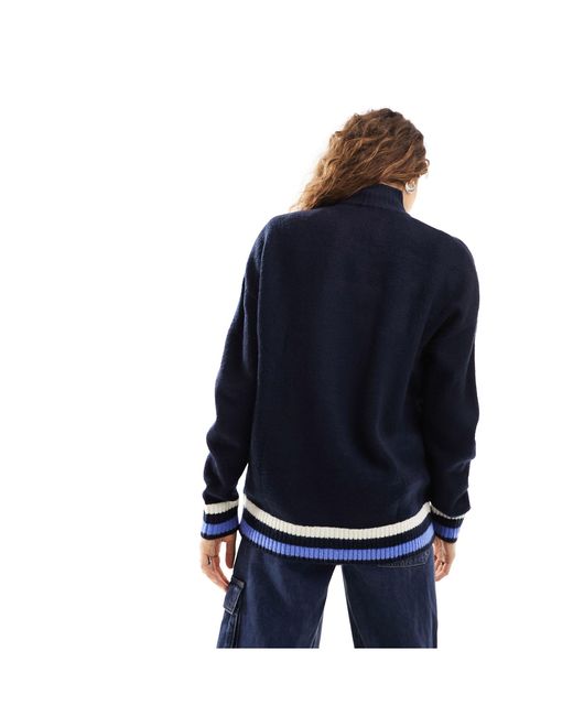 ASOS Blue Zip Through Oversized Cardigan
