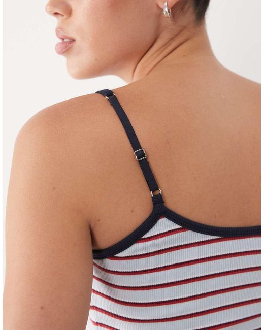 Abercrombie & Fitch White Ribbed Henley Cami