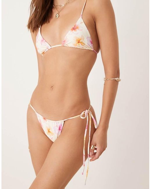 Wild Lovers Brown Cali Dreams Floral Print Tieside Bikini Bottom