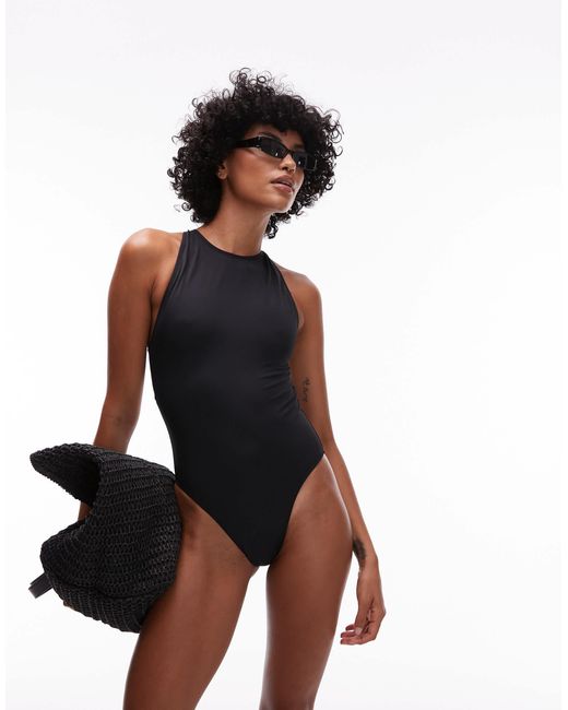 ARKET Black – hochgeschlossener racerback-badeanzug