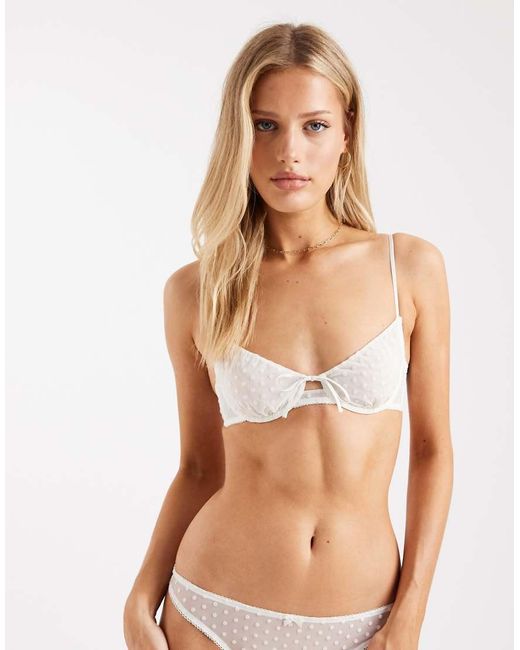 Cotton On White Olivia Mesh Underwire Bra