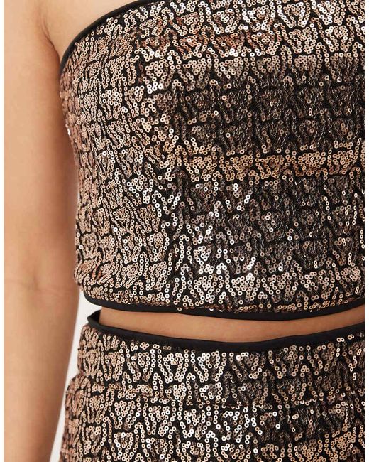 ASOS Metallic Tailored Sequin Bandeau Top Co-Ord