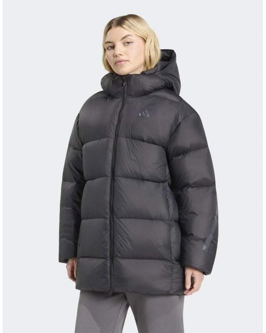 Adidas Originals Gray Z.N.E. Puffer Down Parka Jacket
