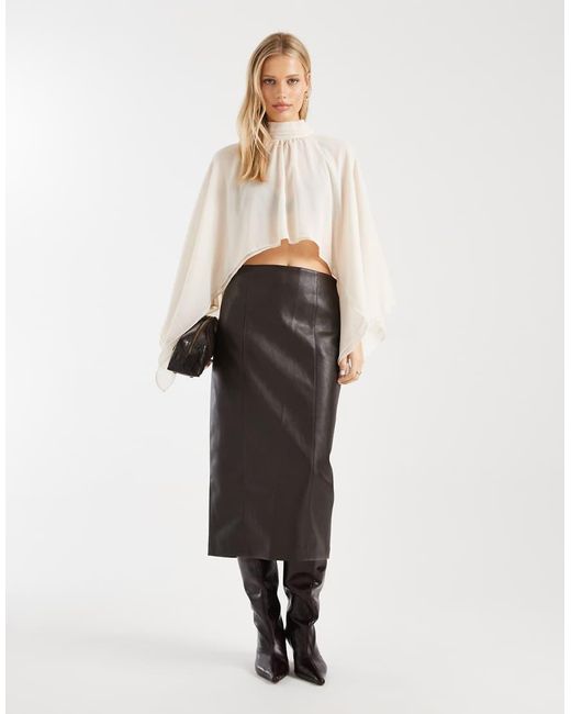 ASOS White Chiffon Double Layer Cape Top