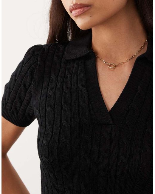 Ralph Lauren Black Fine Knit Polo Top