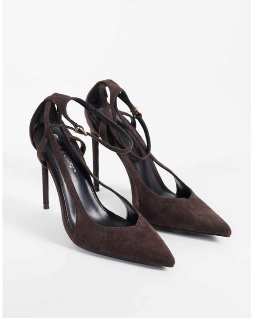 Public Desire White Allegedly Heeled Court Shoes