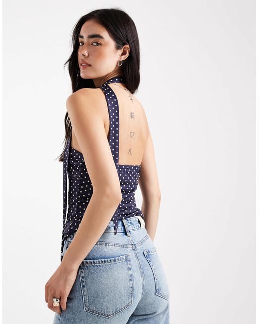 Miss Selfridge Blue Bandeau Scarf Top