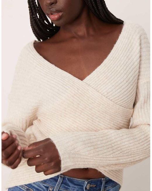 Vila Blue Reversible Cross Detail Knitted Jumper