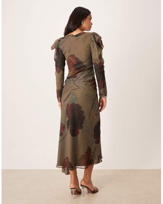 ASOS Natural Drape Shoulder Maxi Dress