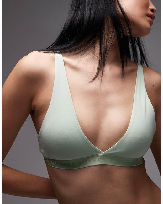 Tommy Hilfiger Green Modern Logo Triangle Bra
