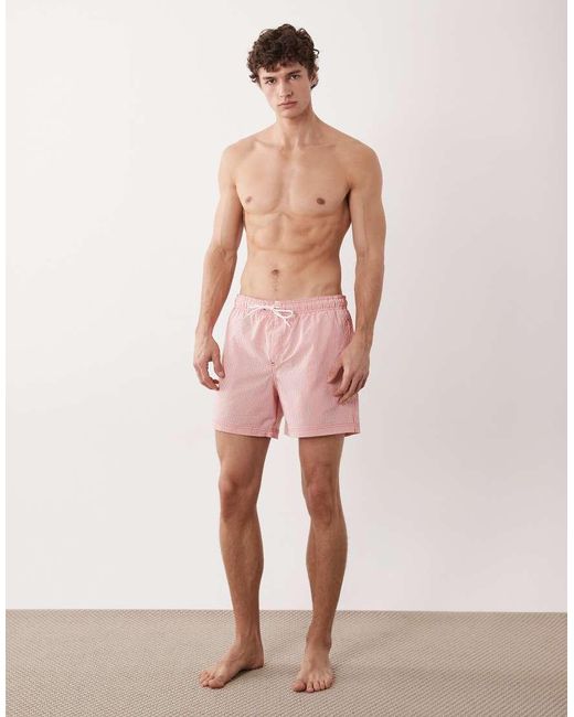 Jack & Jones Pink Seersucker Stripe Swimshorts for men