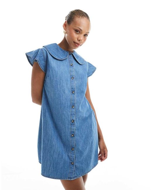 Miss Selfridge Blue Denim Babydoll Dress