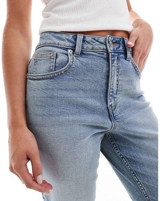 ASOS Blue Petite Slim Fit Mom Jeans
