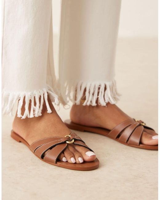 Mango Brown – ledersandalen