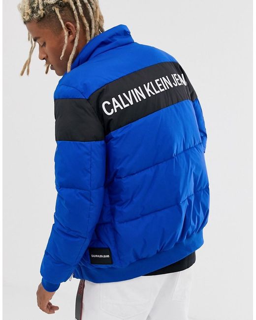 Calvin Klein Puffer Jacket in Blue for Men | Lyst UK