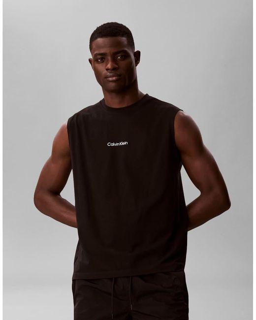 Calvin Klein Brown Script Logo Tank Top for men