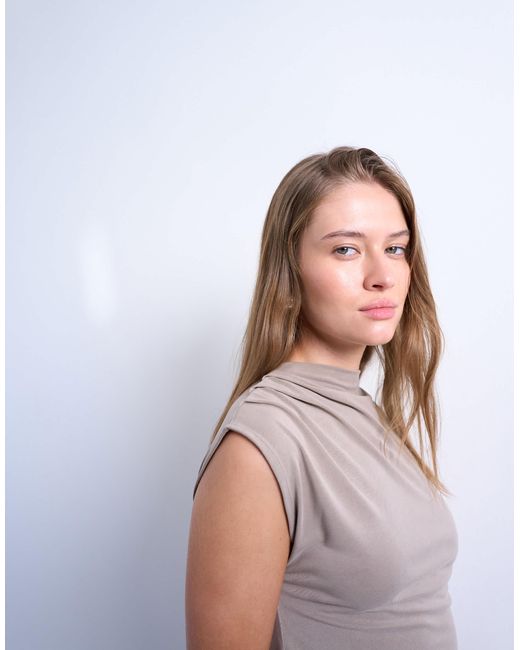 TOPSHOP Multicolor Cupro Asymmetric Mini Dress