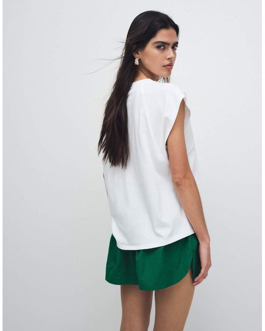 ASOS White Raglan Sleeve Heavyweight Boxy Crop Tee