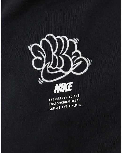 Nike Black Classic Boyfriend Fit T-Shirt With Graphic Back Print
