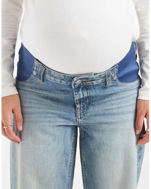 ASOS Brown Asos Design Maternity Comfort Stretch Straight Leg Jeans