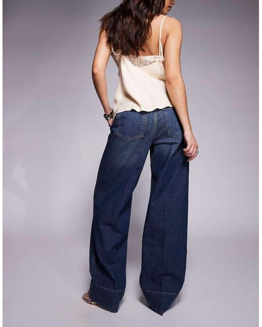 Mango Blue Featuring Kaia Gerber Turn Up baggy Jean
