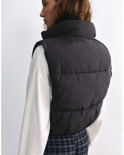 Pull&Bear Gewatteerde Bodywarmer in het Black