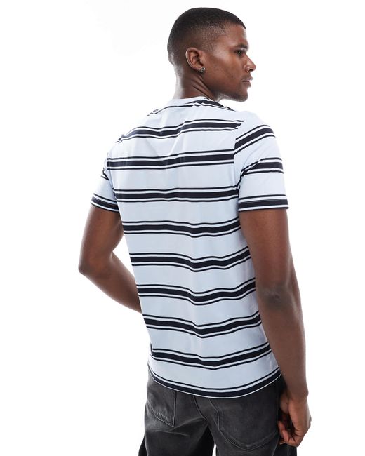 Fred Perry Blue Stripe Short Sleeve Shirt for men