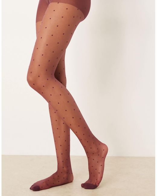 Collants à mini pois - bordeaux ASOS en coloris Blue