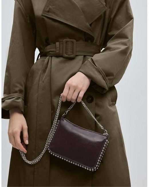Stradivarius Green Mini Studded Bag