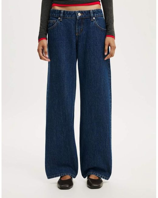 Cotton On Blue Petite Low Rise Straight Jean