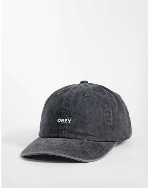 Obey Cap mit pigment-logo, 6-panel, strapback, in Gray für Herren