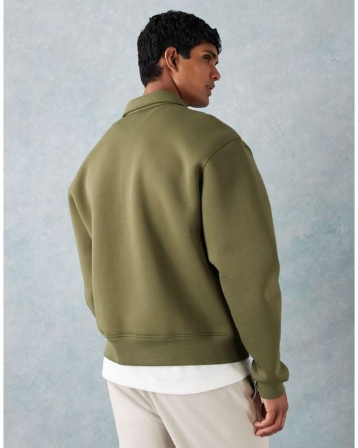 ASOS – kastiges oversize-sweatshirt aus material in Green für Herren
