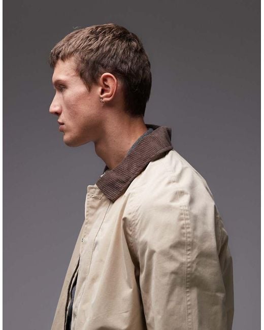 Timberland Multicolor Washed Barn Coat With Cord Collar for men