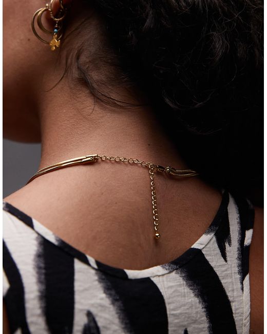 TOPSHOP Black Samir Waterproof Stainless Steel Link Charm Necklace