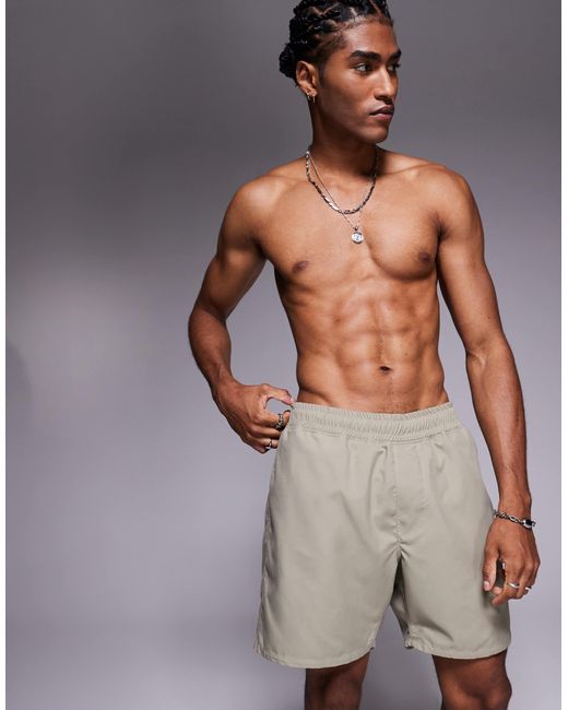 ASOS – halblange badeshorts in Gray für Herren