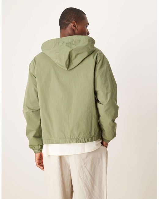 ASOS Green Windbreaker Jacket With Hood for men