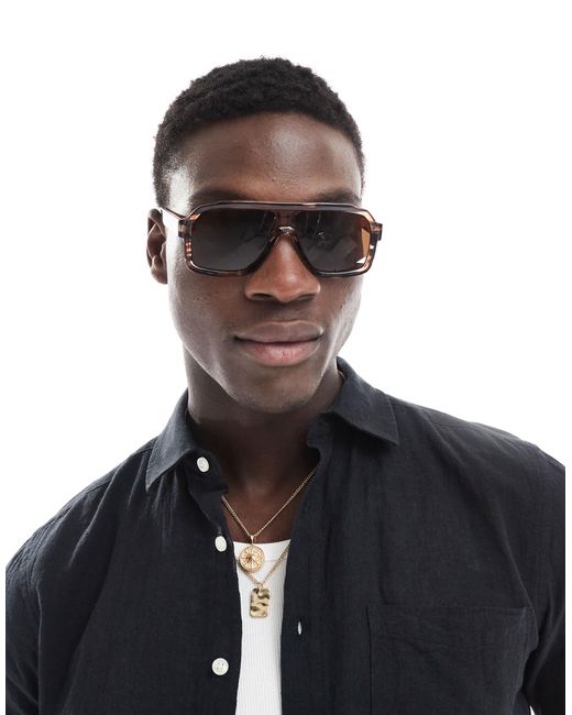 ASOS Black Aviator Sunglasses for men