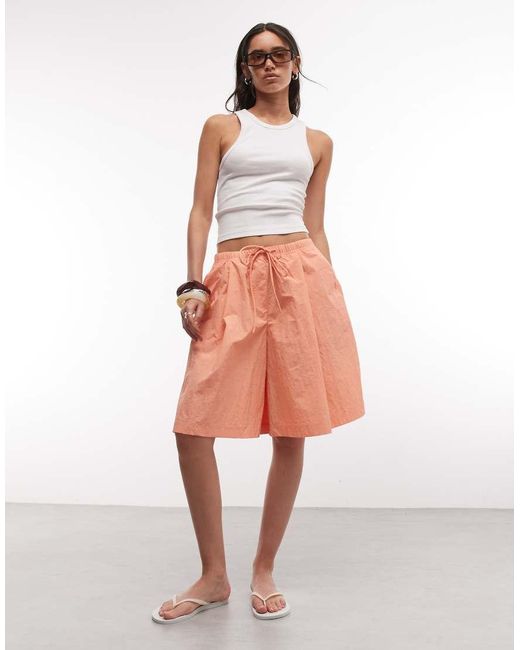 ASOS White Longline Wide Leg Shorts