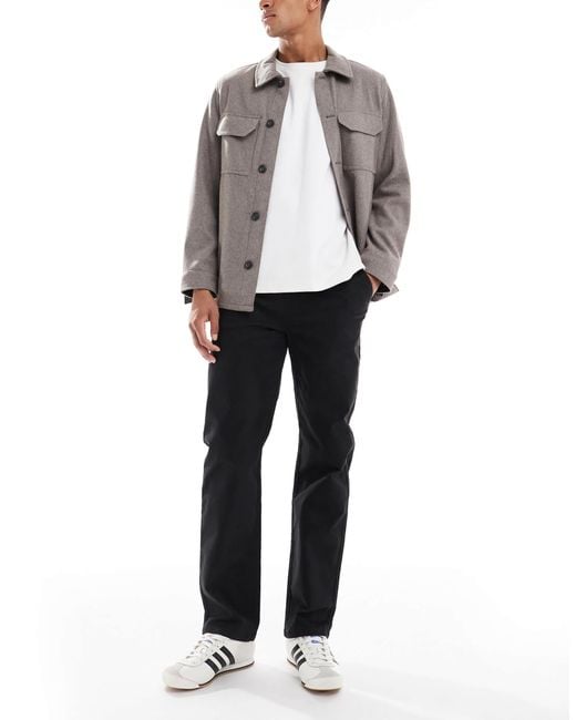 Threadbare Black Straight Fit Trouser for men