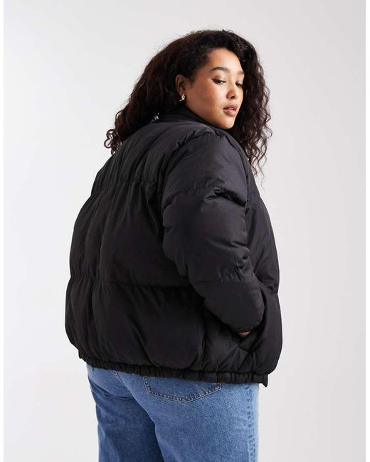 Brave Soul Black Reversible Short Puffer Jacket