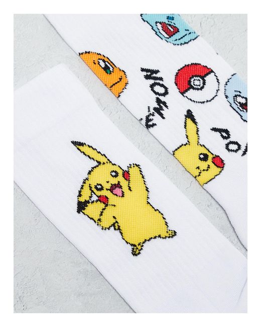 ASOS White 2 Pack Pokemon Design Socks for men