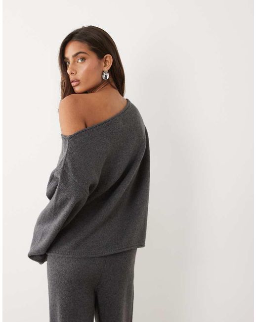 ASOS Black Slouchy Off The Shoulder With Wool