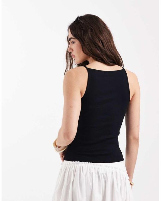 New Look White Button Through Strappy Top