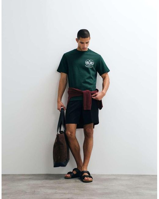 River Island White Oversized 'Saint Paris Tennis' T-Shirt for men