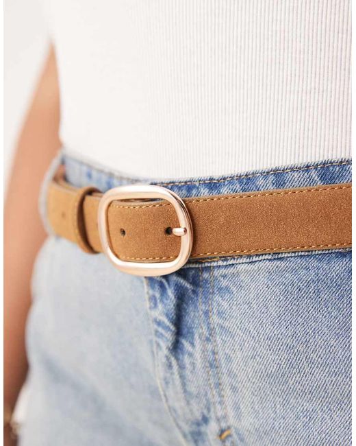 ASOS White Asos Design Curve Faux Suede Waist And Hip Jeans Belt